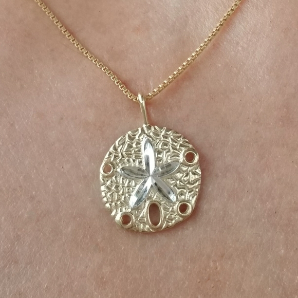 Sand Dollar Earrings and Necklack Set - Picture 4 of 4